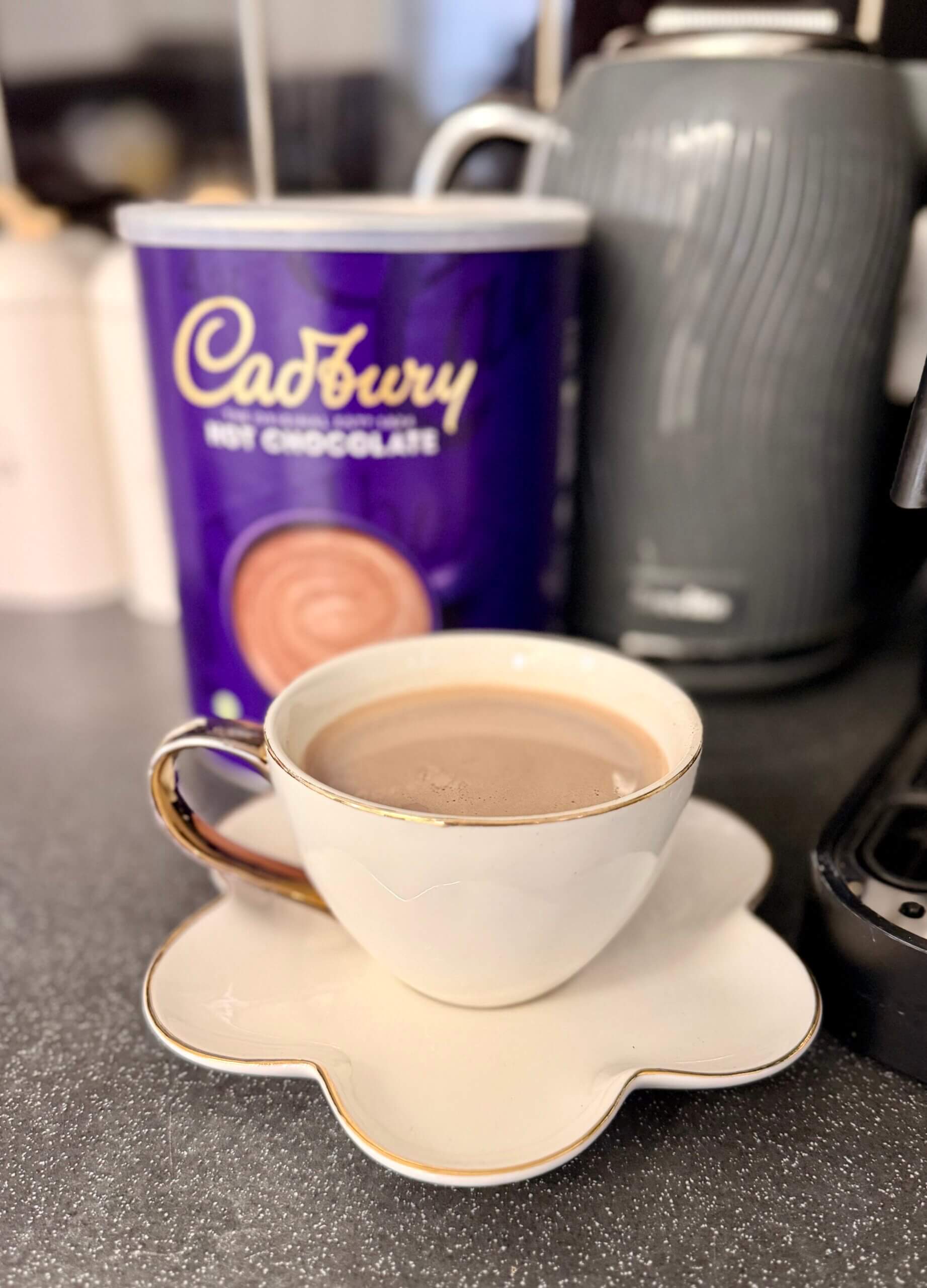 A comforting cup of hot chocolate prepared for an international student arriving at their homestay in Canterbury.