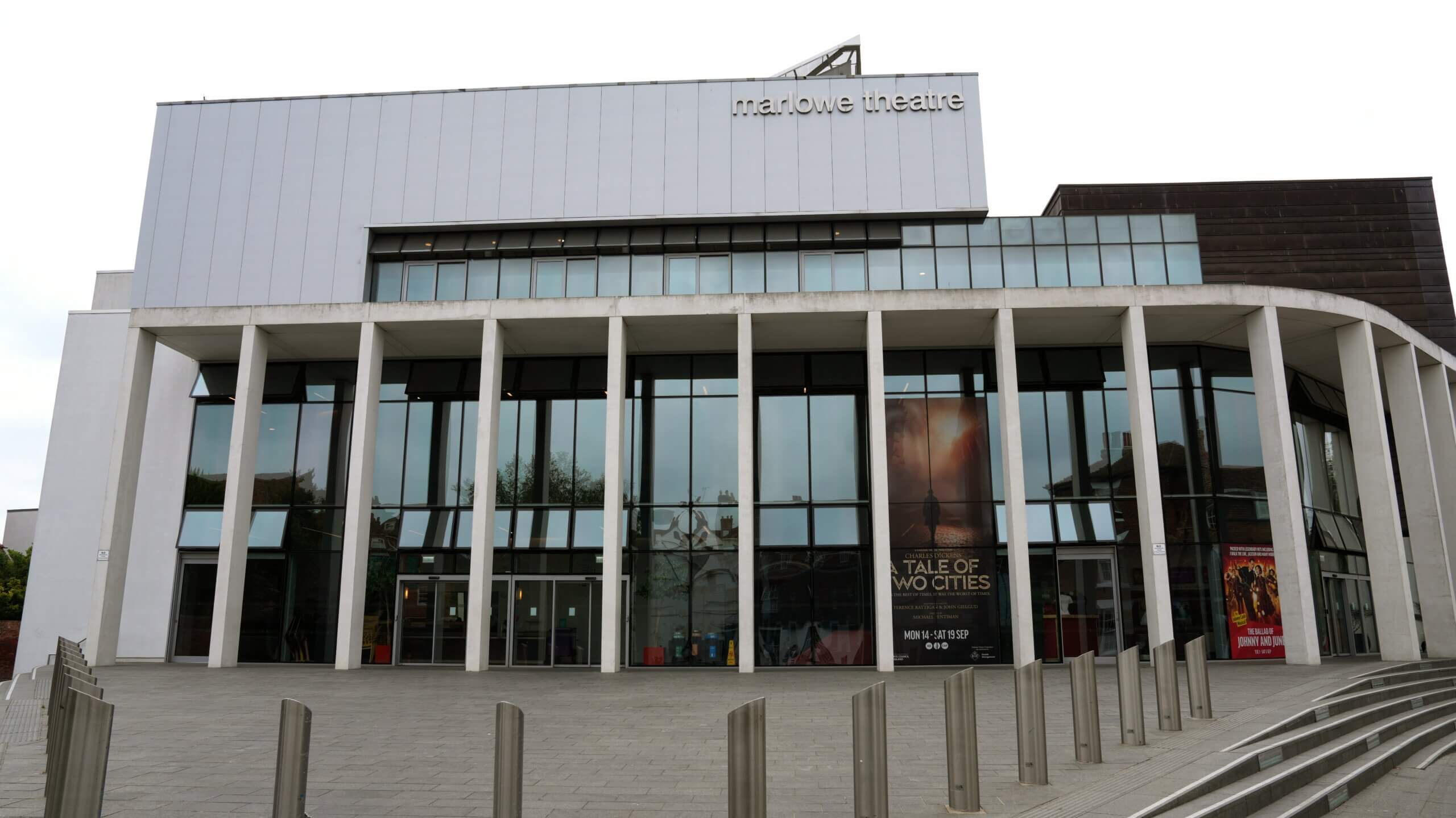 Front entrance of the Marlowe Theatre in Canterbury city centre.